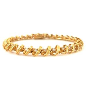 Vintage Vermeil Cubic Zirconia Tennis Bracelet DBJ